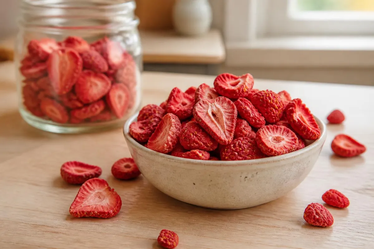 Freeze-dried strawberries for baking, snacking and breakfasts