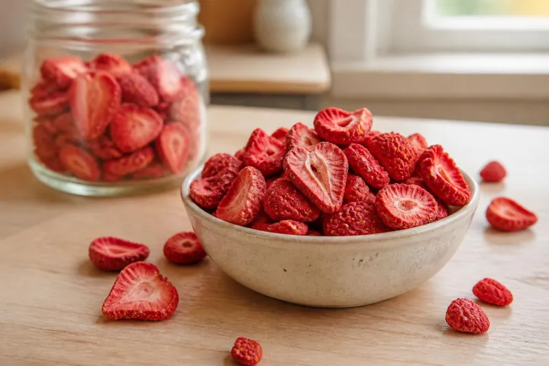Freeze-dried strawberries for baking, snacking and breakfasts