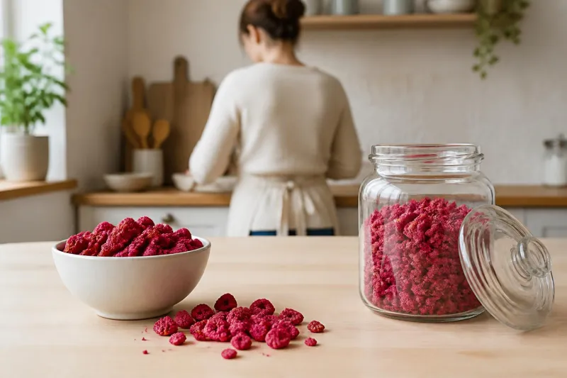 Illustration accompanying How to bake with freeze-dried raspberries without soggy results