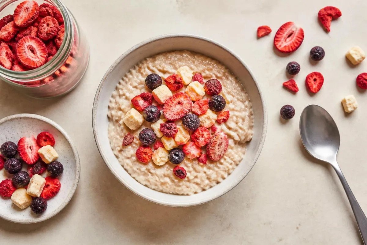 Illustration accompanying How to use freeze-dried fruit in cereal and porridge