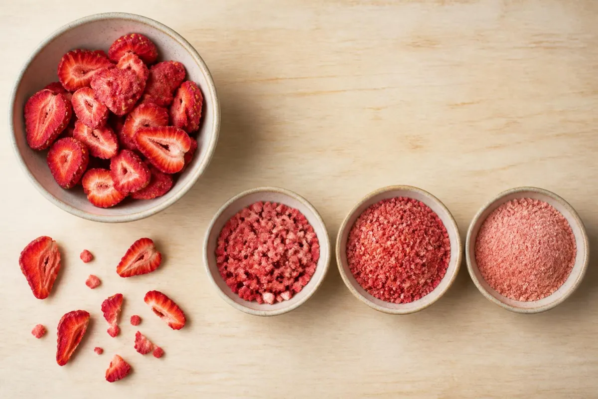 Illustration accompanying How to crush freeze-dried fruit for smoother baking