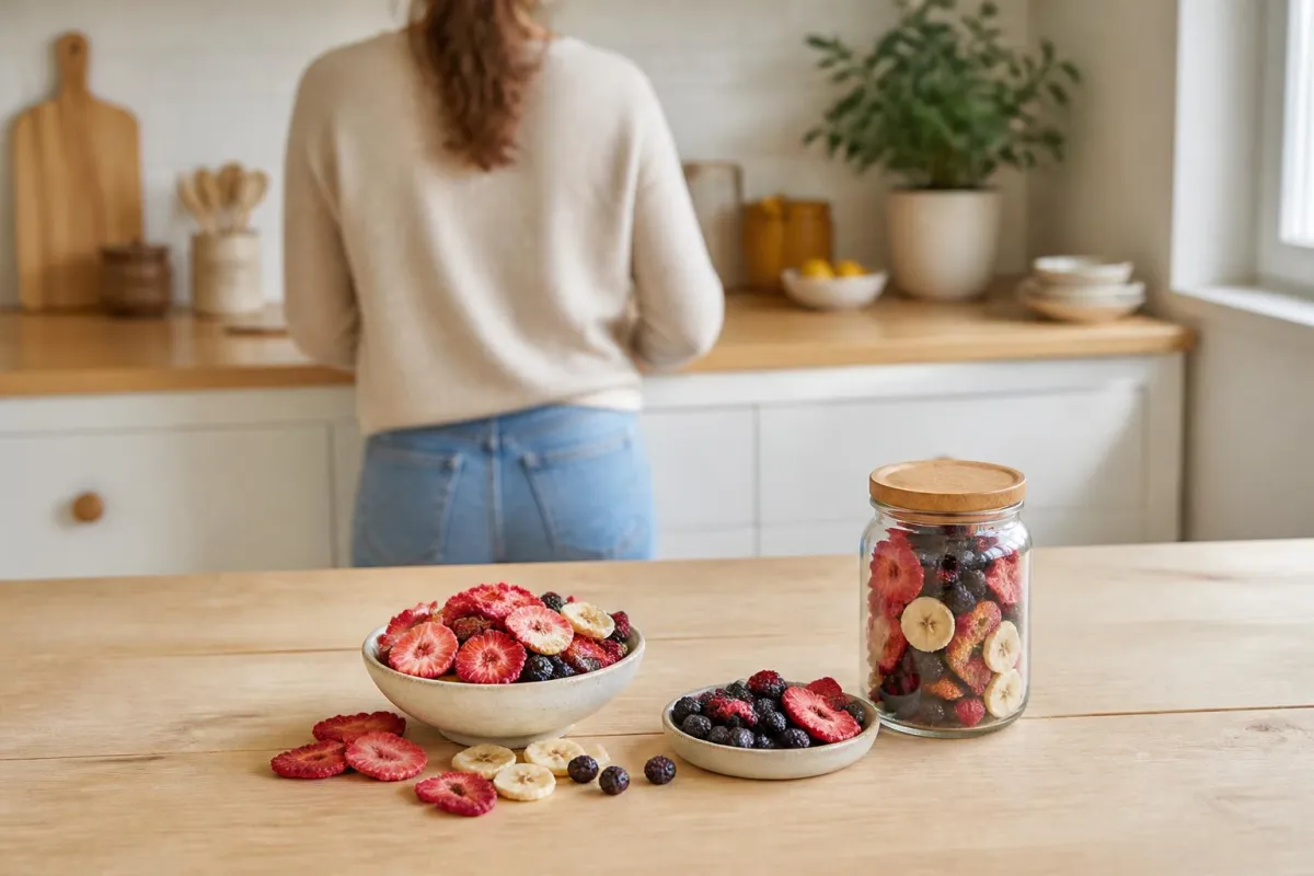 Illustration accompanying Smarter adult packed lunches with freeze-dried fruit