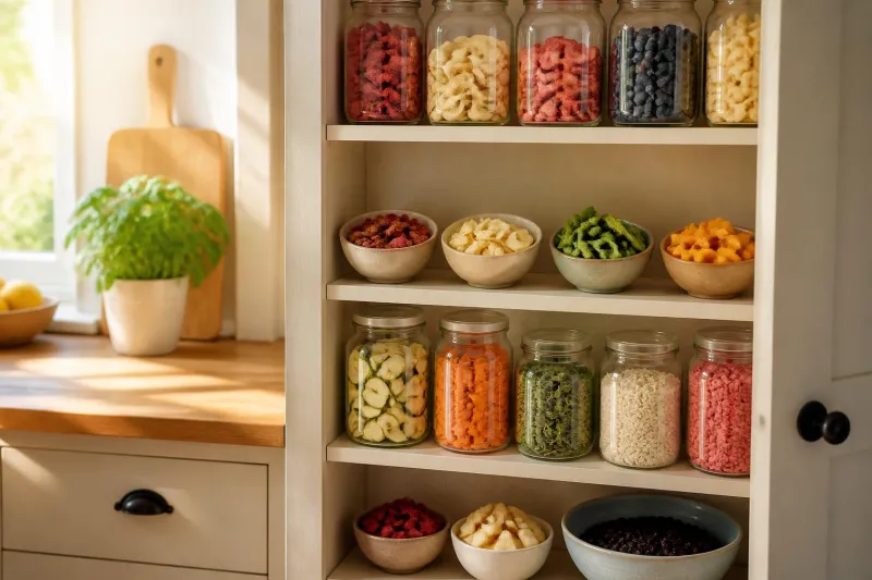 Illustration accompanying A food cupboard that stays usable on busy weeks